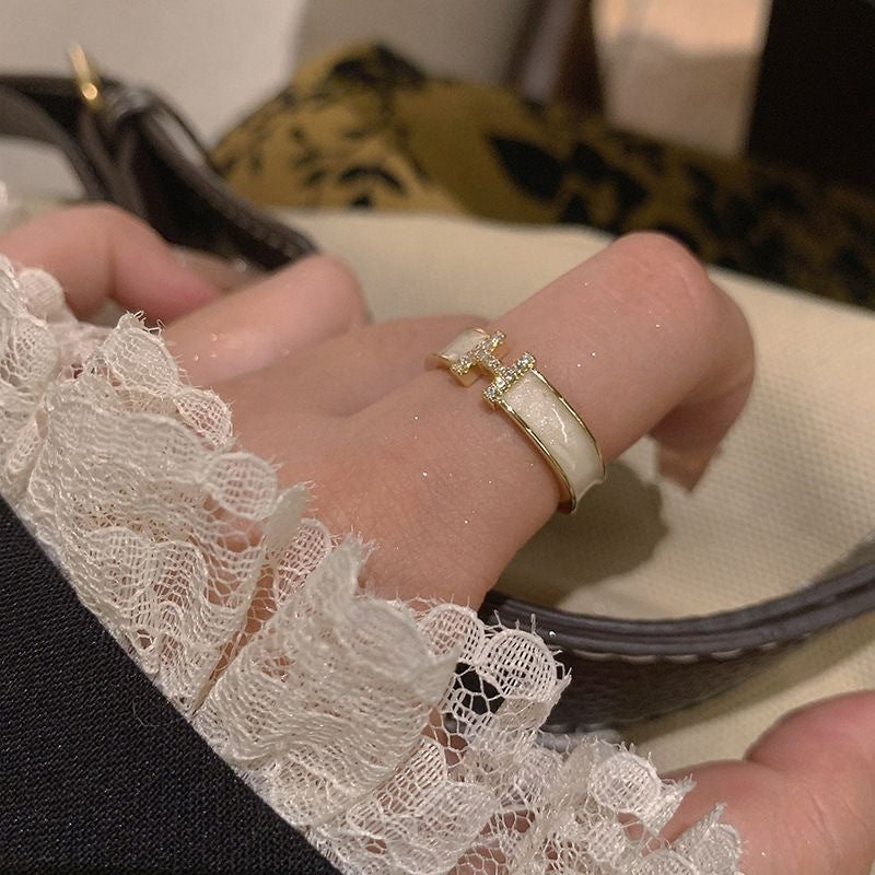 Women's Letters Design Fashion Personalized Opening Adjustable High Sense Rings