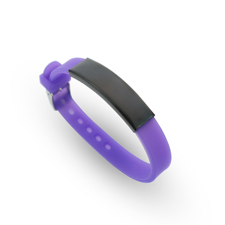 Soft Silicone Wristband Fashion Simple Couple Can Carve Writing Stainless Bracelet