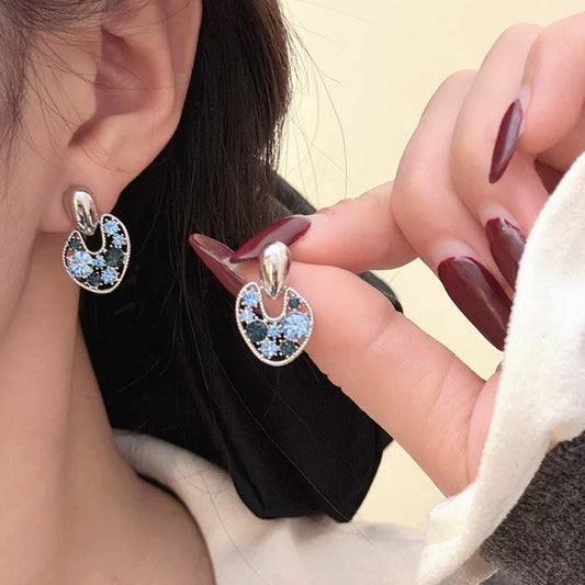 Oval Love Heart Female Niche Design Personality Fashion Stud Earrings