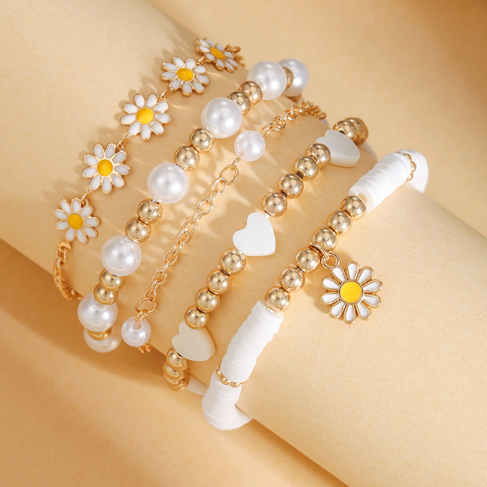 Women's Summer Sweet Refreshing Daisy Simple Flower Bracelet