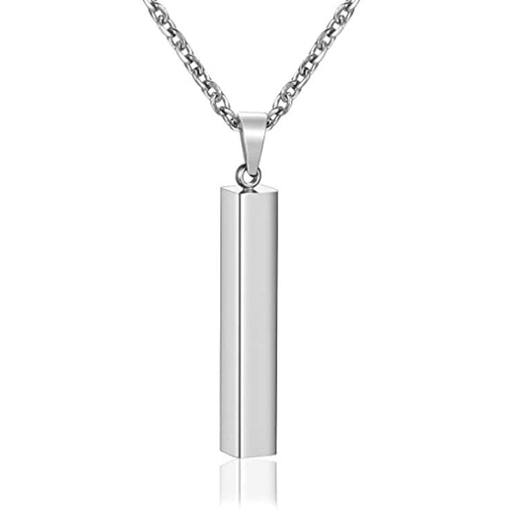 Engraved Titanium Steel Rectangular Bar Indifference Pendants