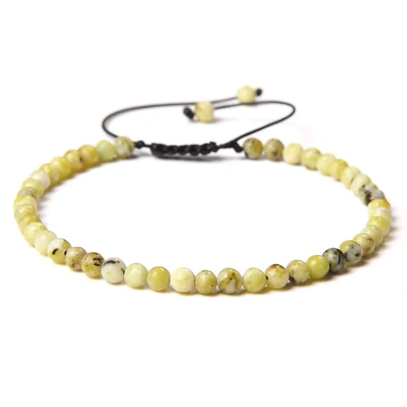 Agate Stone Braided Adjustable Gemstone Beads Bracelet