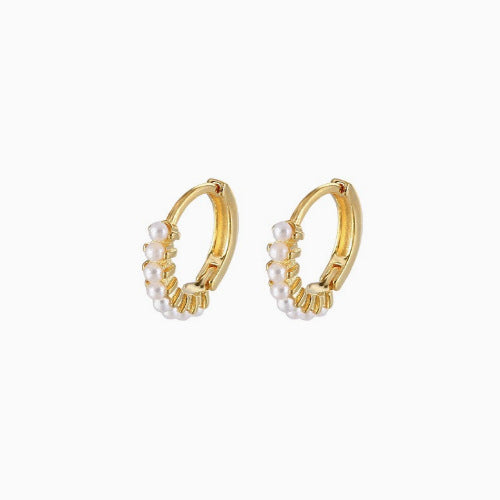 Women's Simple Compact Imitation Pearl Clip Fashionable Refined Grace High-grade Rings
