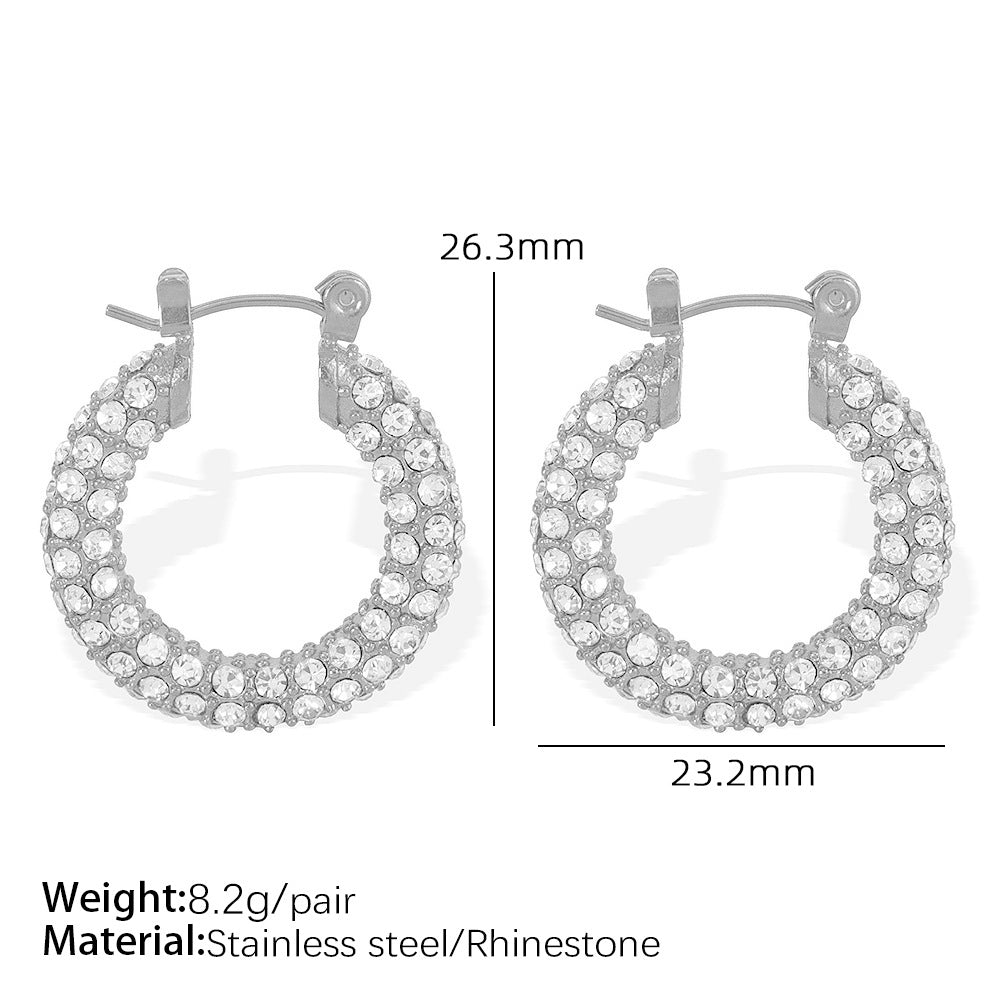 Women's Rhinestone Ear Special Interest Light Luxury Fashion Stainless Earrings