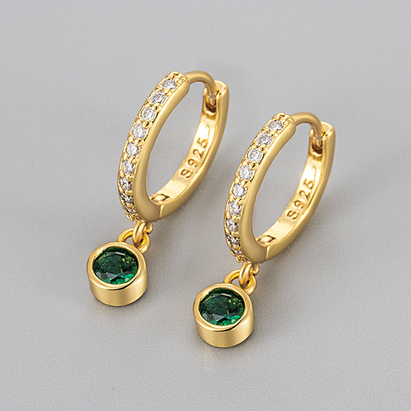 Pattern Round Zircon Simple Elegant Trendy Ear Buckle