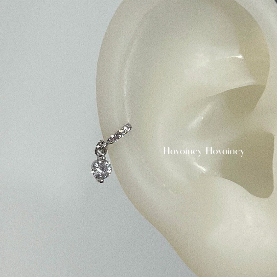 Women's Zircon Small Super Flash Drop Clip Ear Buckle