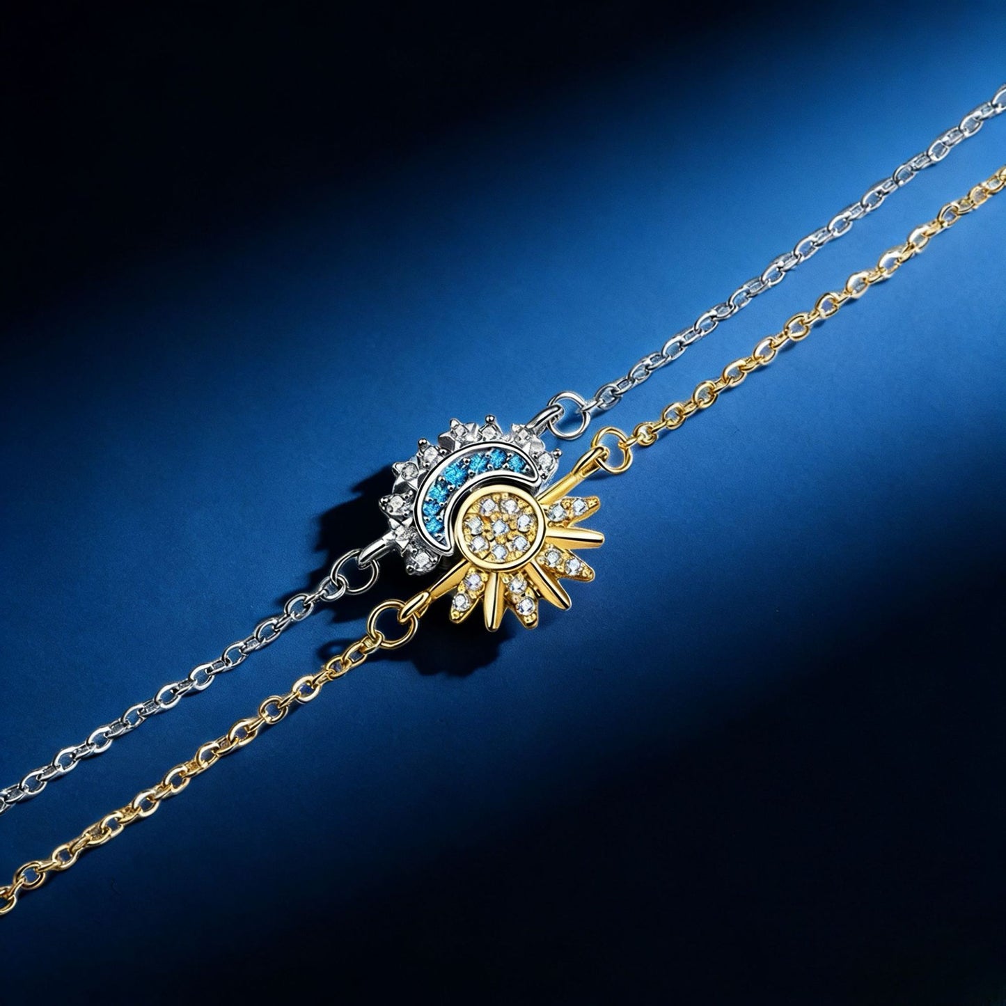 Sun Moon Inlaid Zirconium Couple Fashion One Male Bracelets
