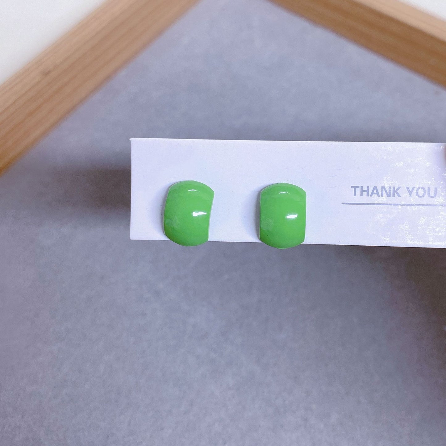 Color Series Small Shaped Sier Ear Bone Versatile Fashion Geometry Stud Earrings