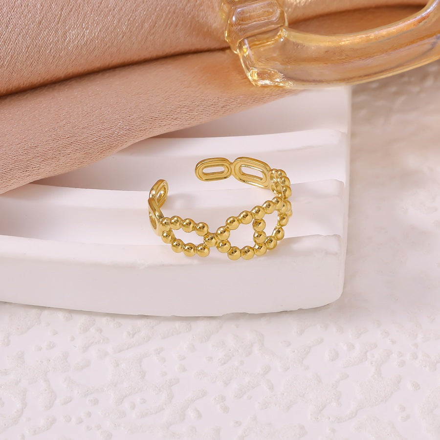 Popular Titanium Steel Female Irregular With Personality Style Simple Ring