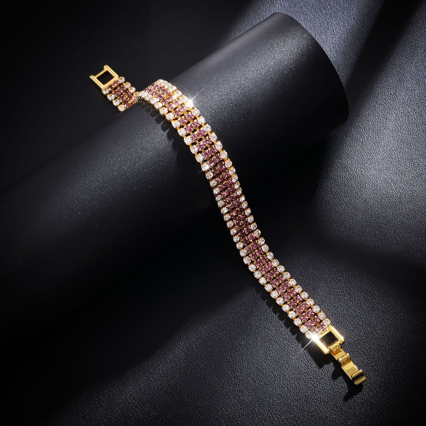 Women's Luxury Roman Crystal Gold Simple Full Diamond Bracelets