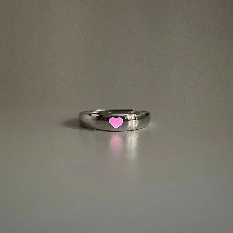 Love Luminous Adjustable Mouth One Pair Rings