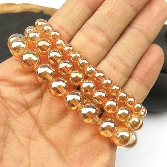 Women's Champagne Buddha Beads Basic Versatile Style Bracelet