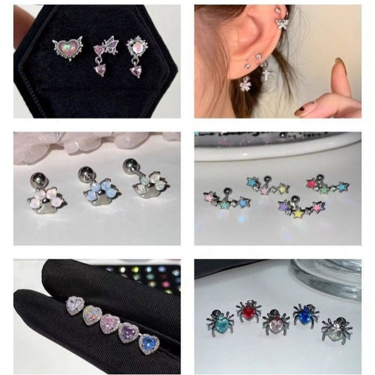 Steel Ear Bone Pin Girly Style Earrings