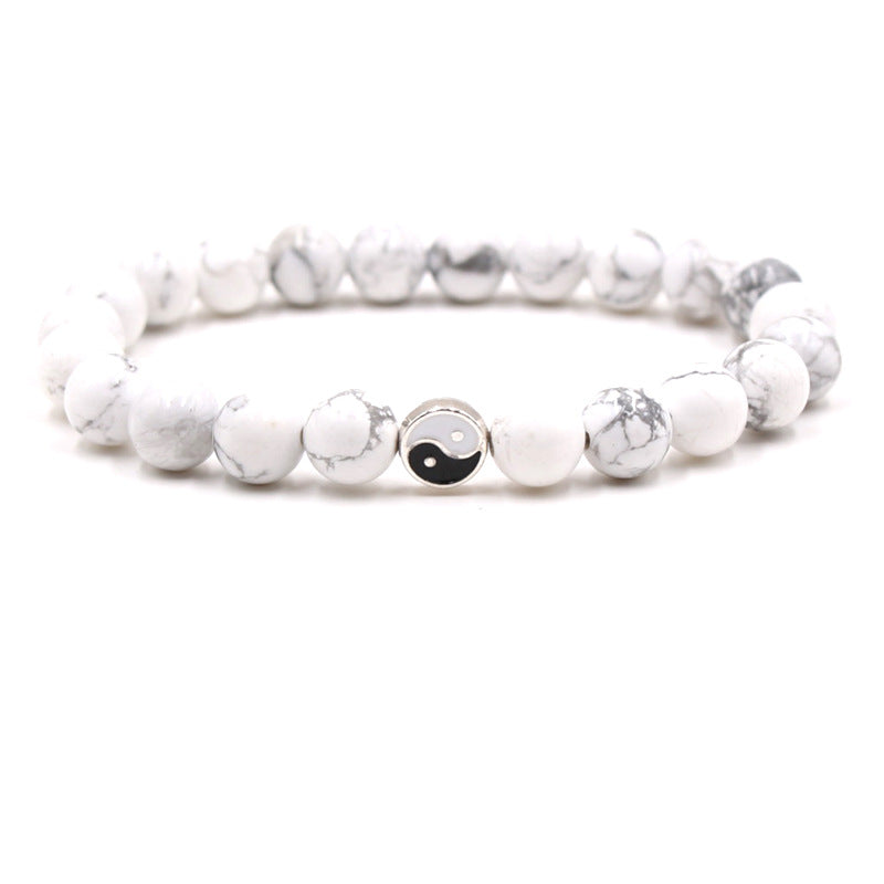 Women's & Men's Stone White Turquoise Volcanic Rock Gossip Bracelets