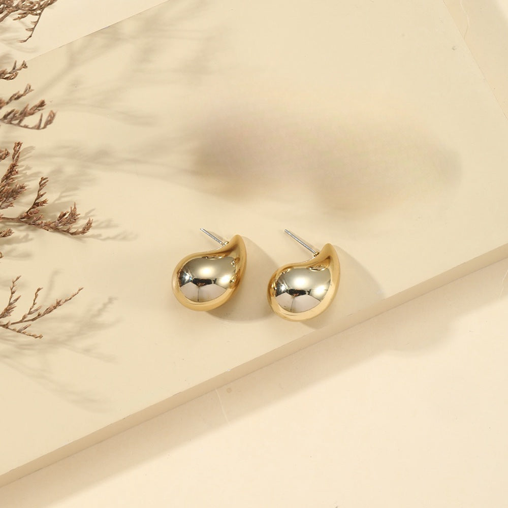 Women's Graceful Simple Gold Water Drop High-grade Earrings