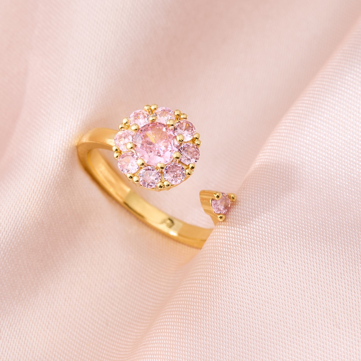 Valentine's Day Gift Flower Zircon Rotatable Ring