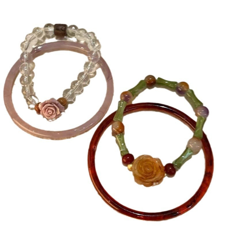 Style Suit National Ancient Rose Beaded Bracelets