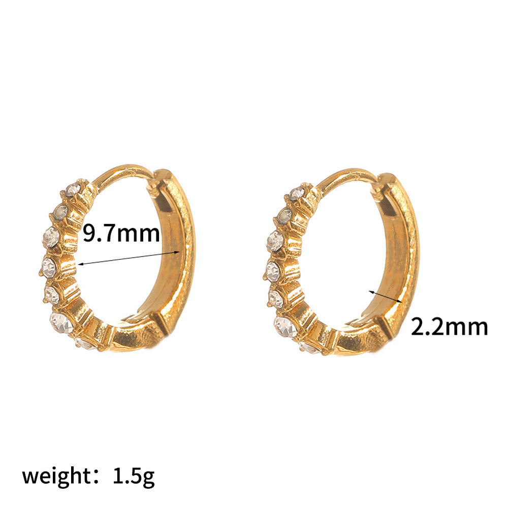 Women's Diamond Point Pearl Stainless Steel Light Rings