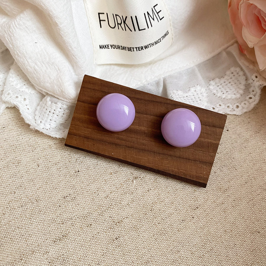 Sier Needle Color Bean-shaped Fresh Sweet Light Luxury High-grade Design Earrings