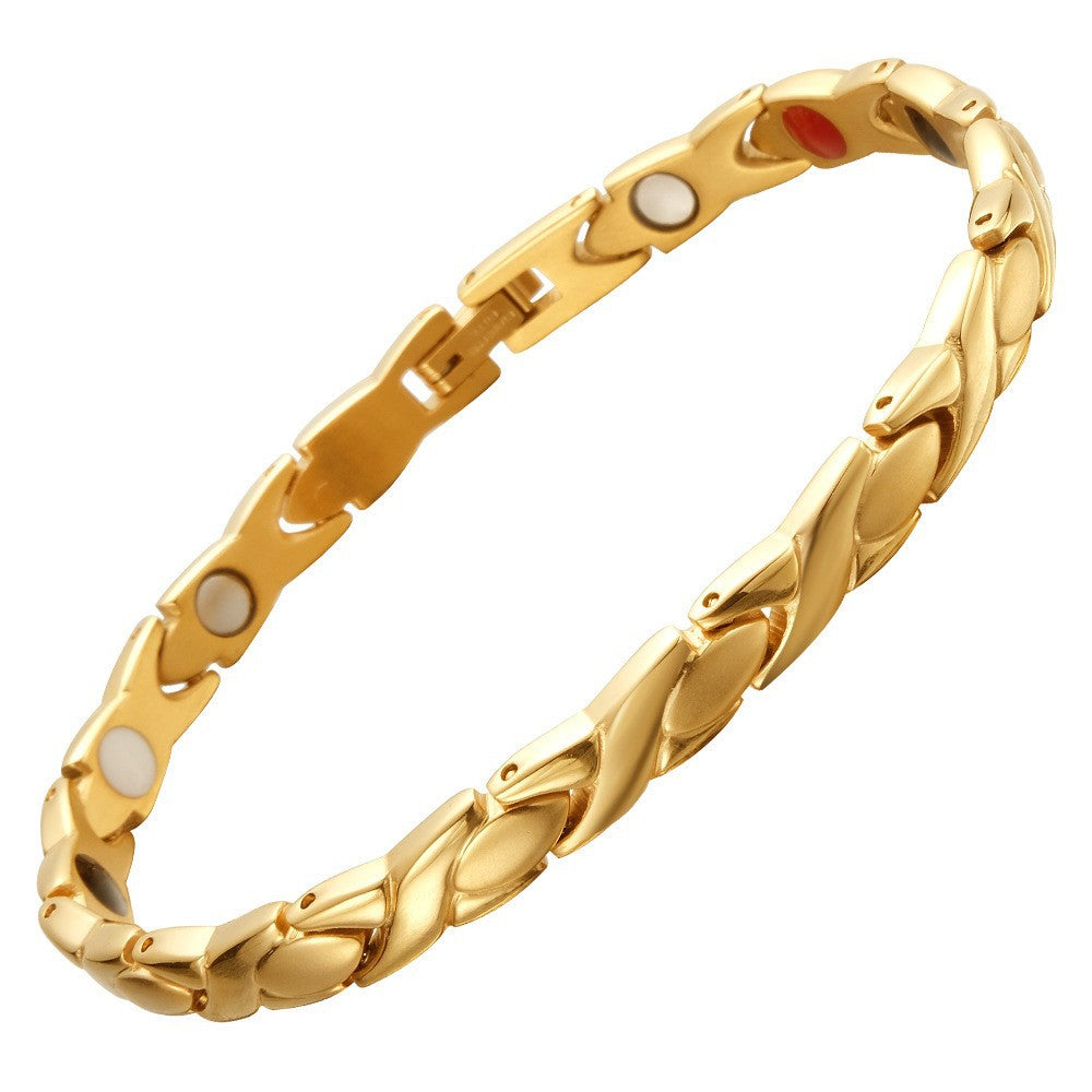 Fashion Little Fish Wide Magnet Titanium Bracelets