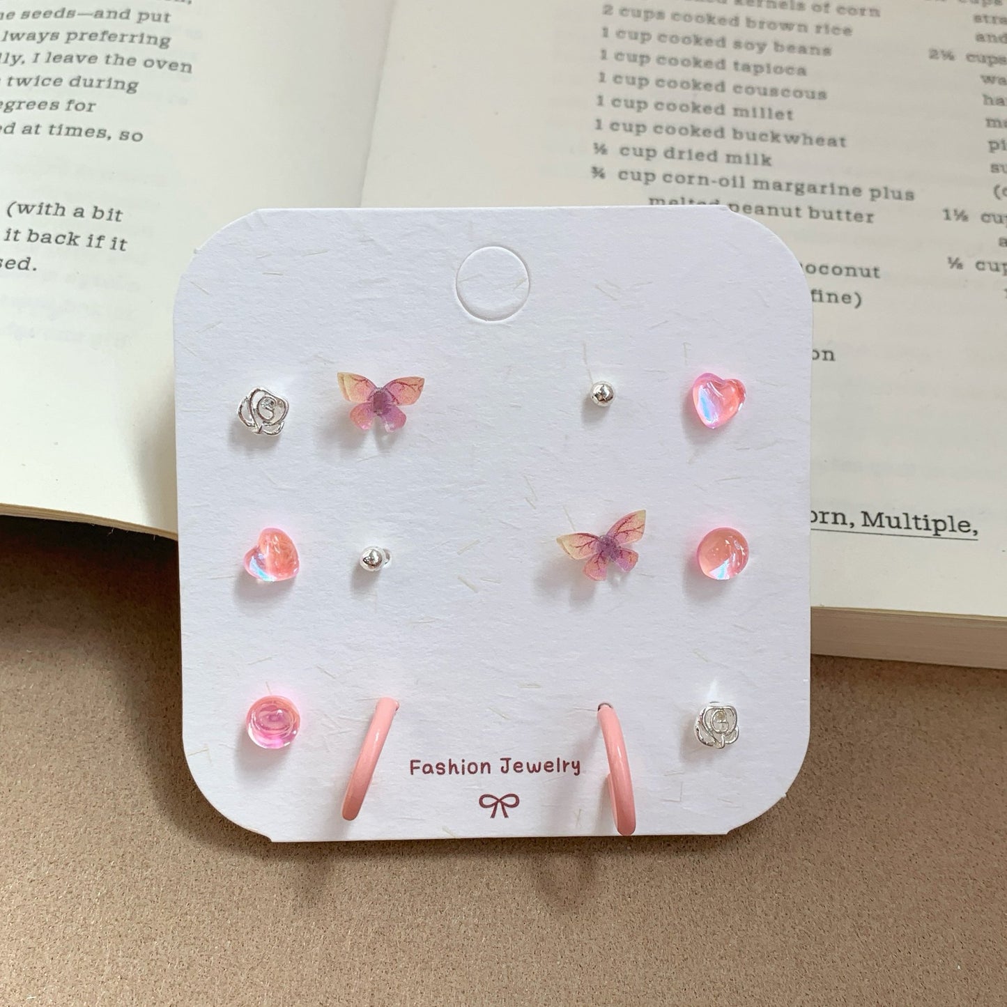 Women's Fresh Small Ear No Repeat Week Collection Sier Needle Exquisite Rings