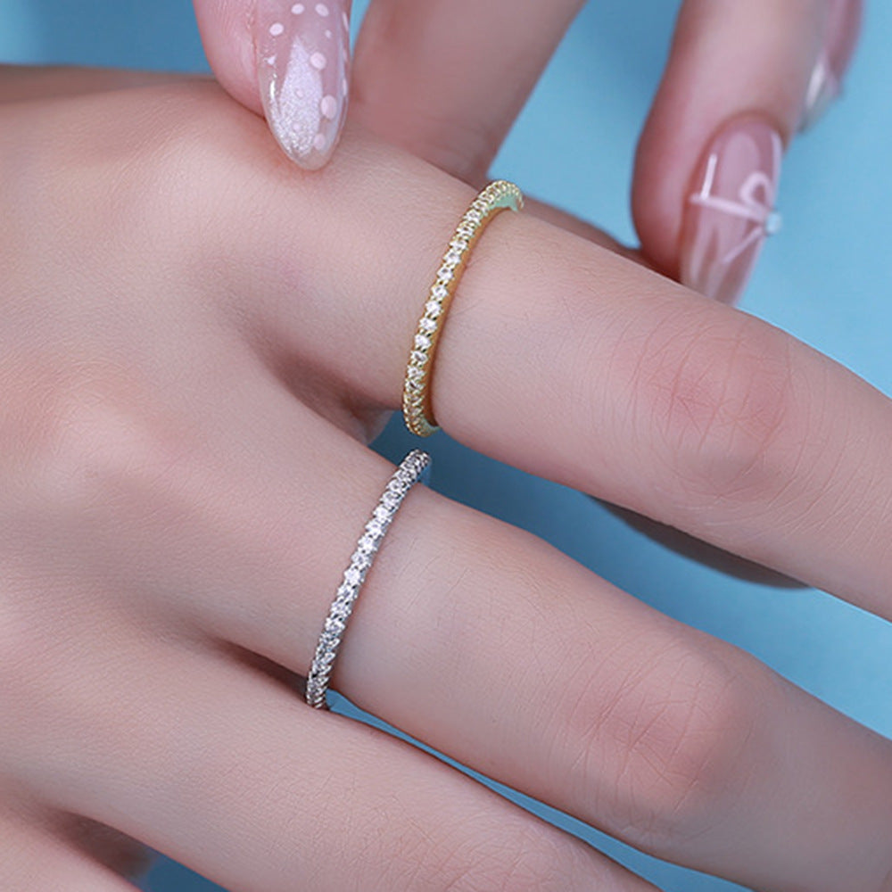 Women's Sterling Sier Simple Row Diamond Fashion Temperament High Sense Twin Bracelets