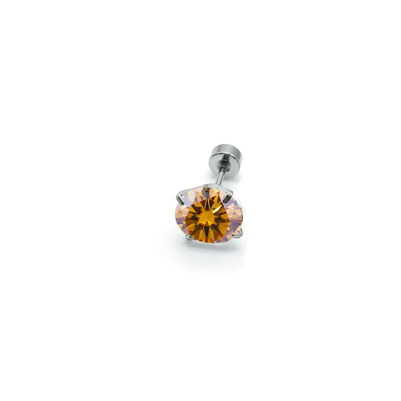 Alloy Grade Zircon Ear Flat Bottom Bone Pin Stud Earrings