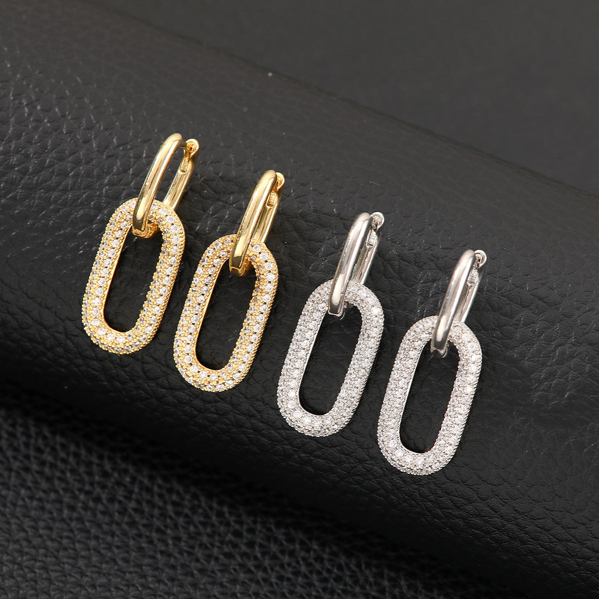 Affordable Luxury Fashion Clip Female Gold Zircon Rings