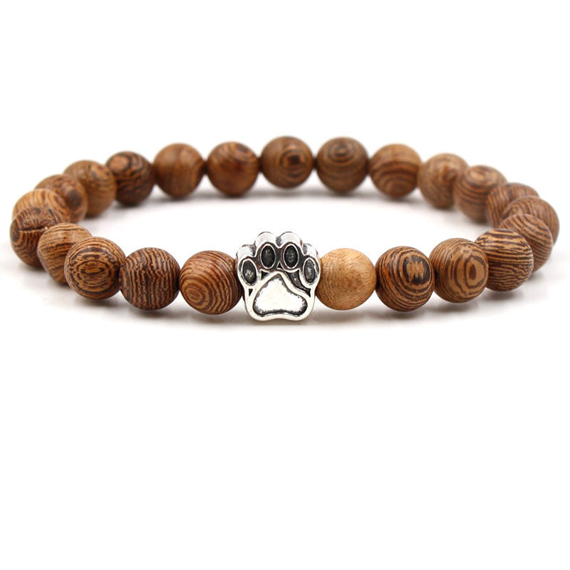 Holiday Gift Beaded Adjustable Foot Volcanic Rock Obsidian Turquoise Dog's Bracelets