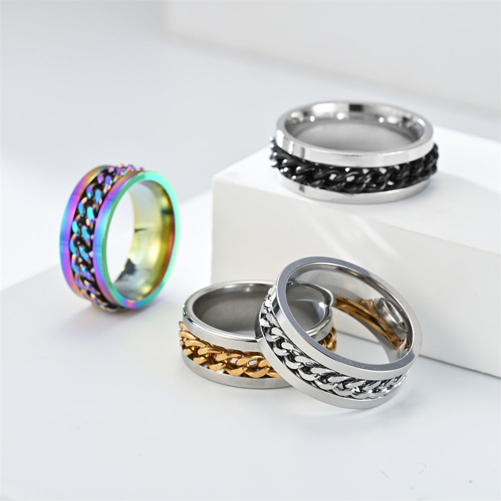 Men's Open Beer Bottle Titanium Steel Chain Rings