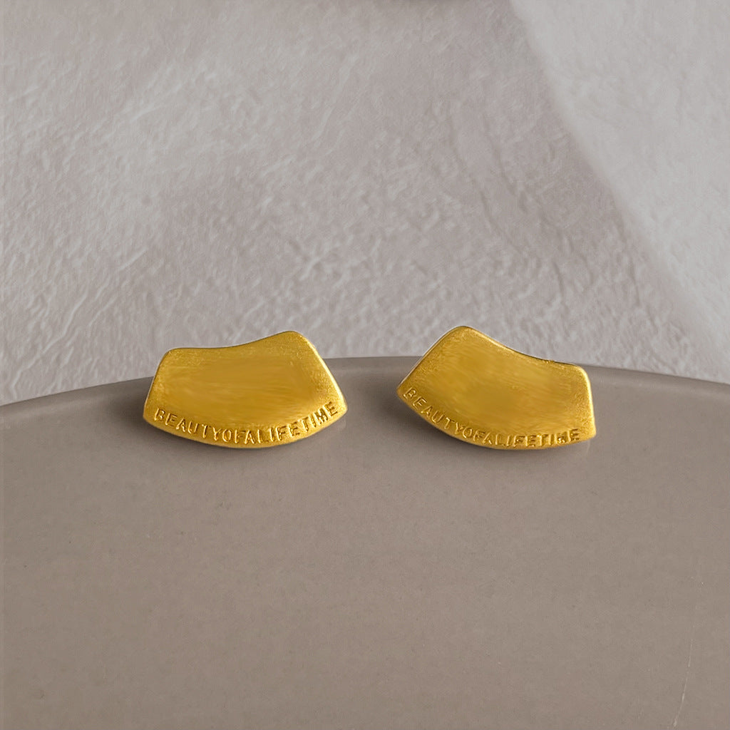 Matte Texture Geometric Female Niche Fashion Earrings