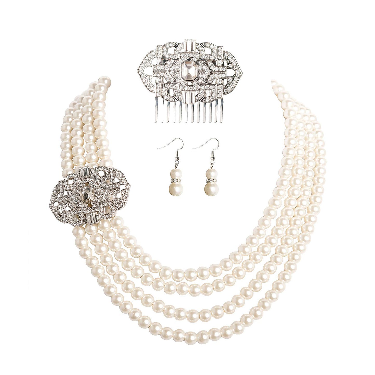 Audrey Hepburn Bride Rhinestone Big Crystal Necklaces