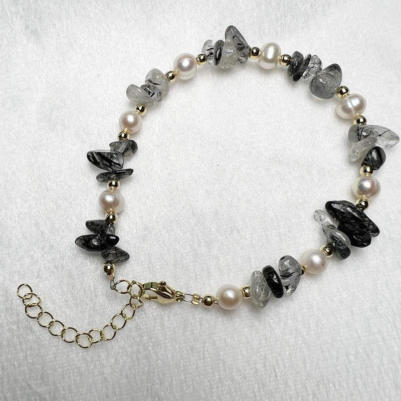Freshwater Pearl With Crystal Gravel Live Broadcast Amethyst Bracelets