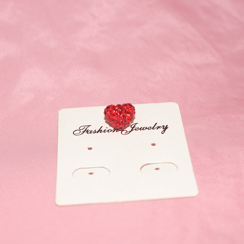Titanium Steel Ear Fashion Three-dimensional Double-headed Twist Small Heart Shape Stud Earrings