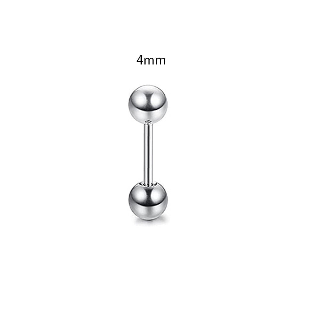Steel Rod Dumbbell Ball Ear Bone Stud Earrings