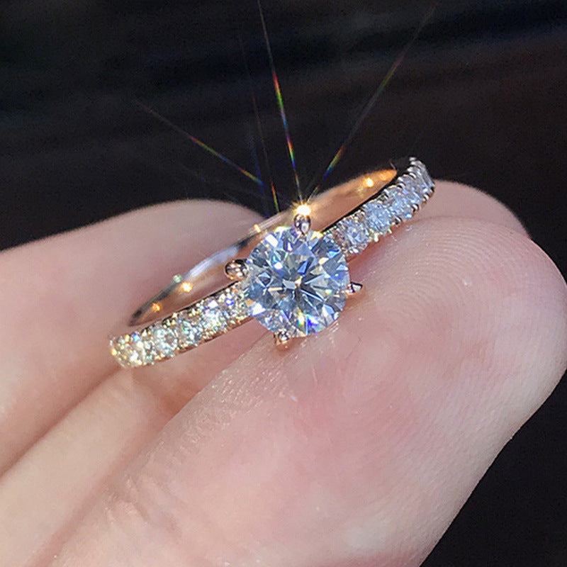 Women's Fashion Zircon Engagement Light Luxury Personality Ring