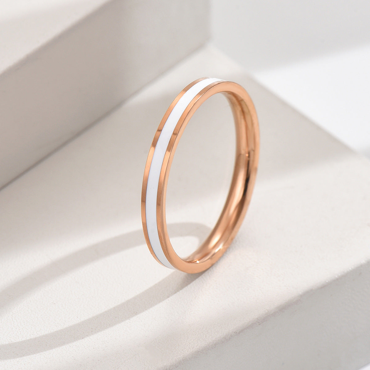 Women's Titanium Steel Simple Dripping Surface Light Exquisite Ring