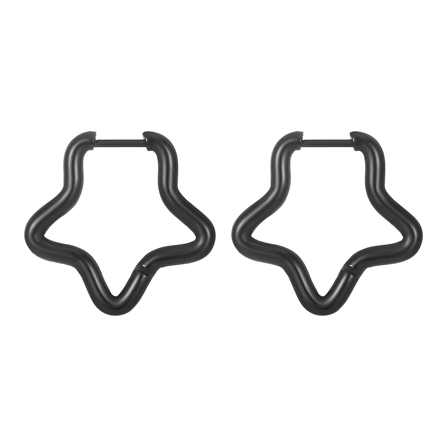 Geometric Shaped Stainless Steel Clip Trendy Fashion Five-pointed Star Peach Ear Buckle