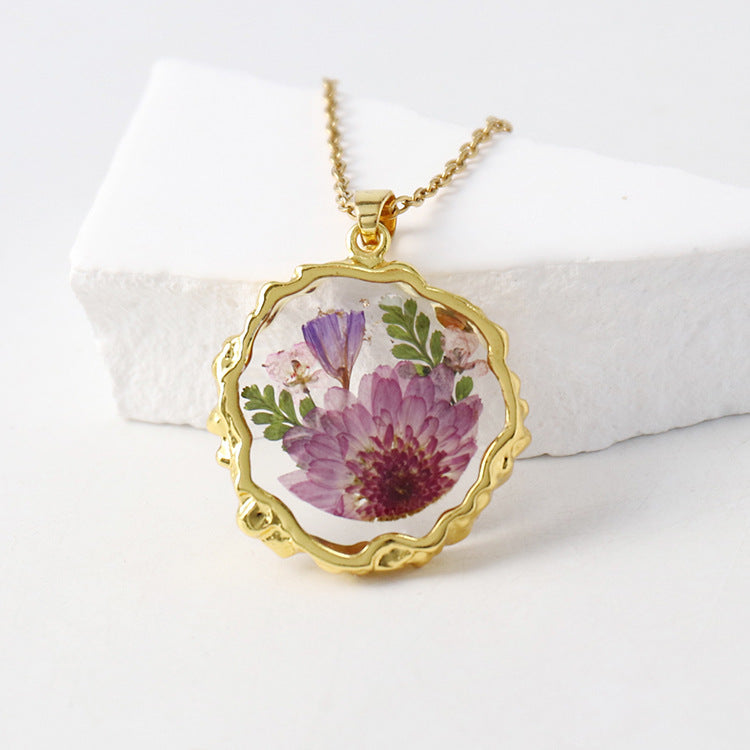 Flower Eternal Real Ornament Transparent Resin Pendants