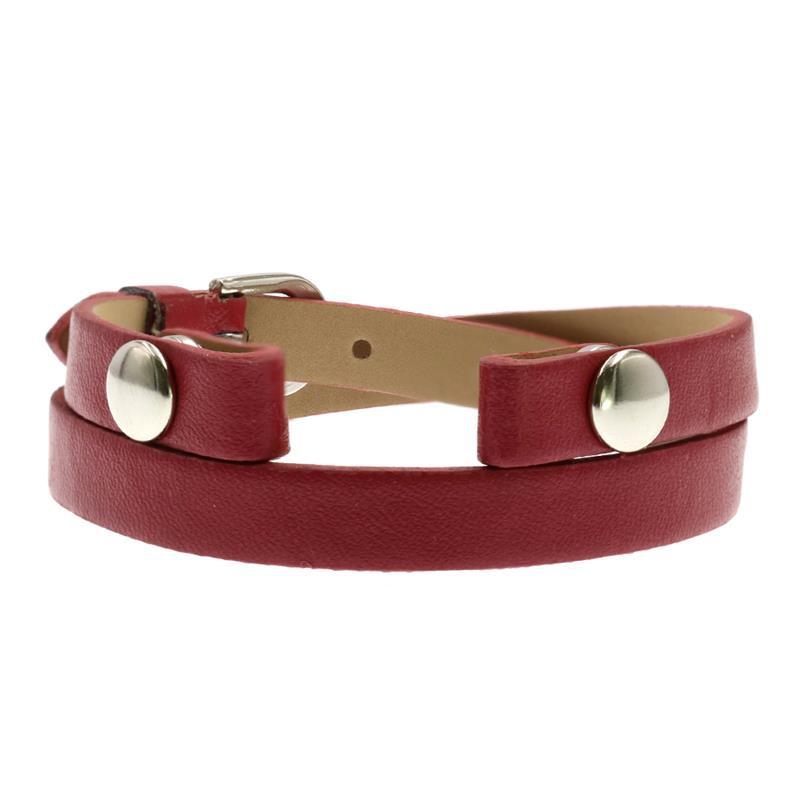 Leather Double Section Wrist Strap Bright Color Bracelet