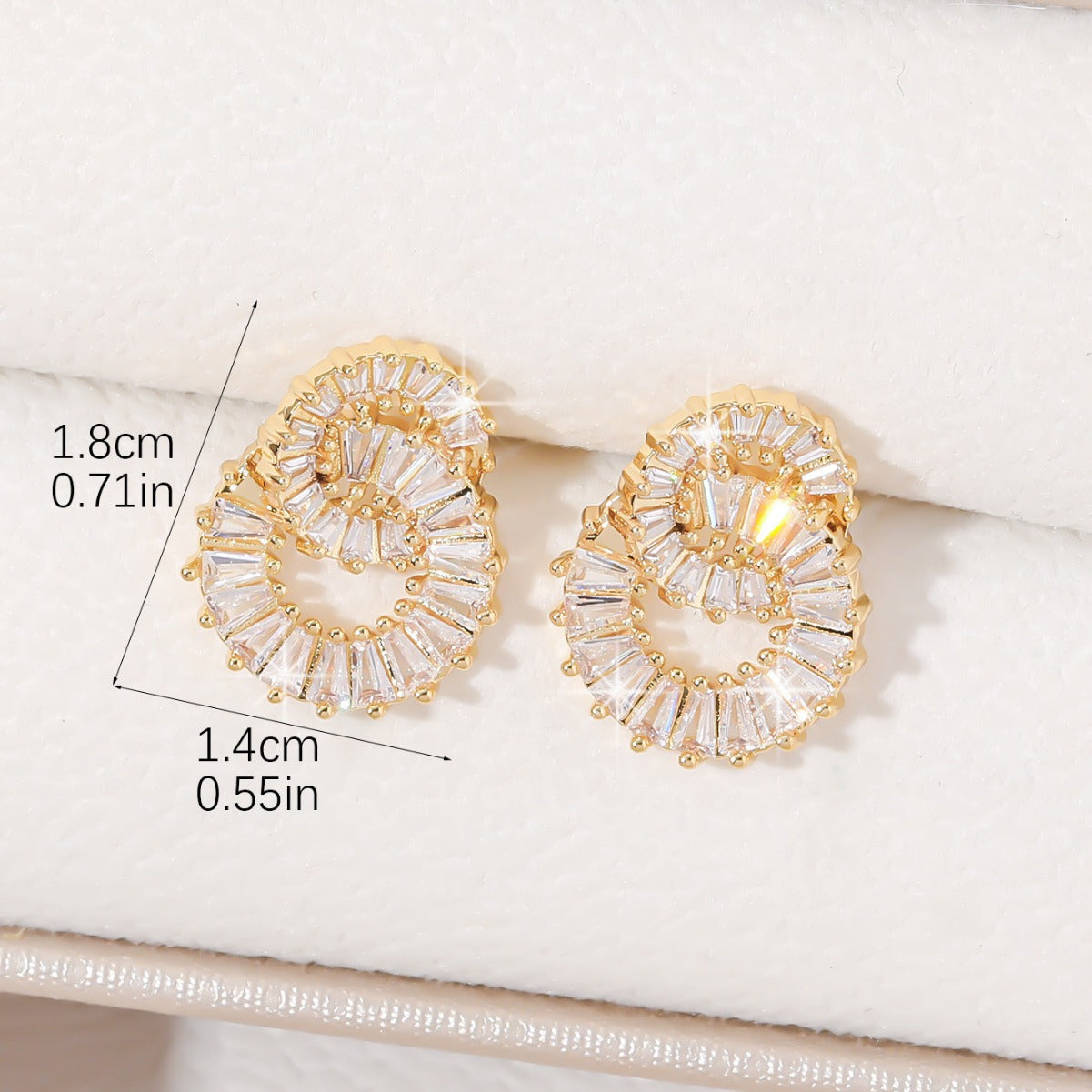 Zircon Female Sier Simple Double Design Sense Ear Clip Exquisite Earrings