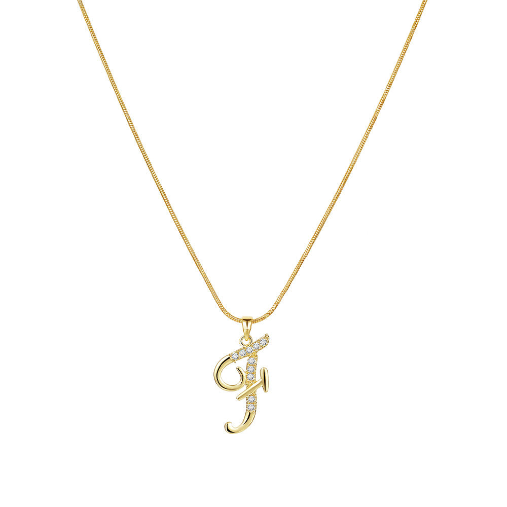 Simple Copper Inlaid Zircon Snake Chain Gold Advanced Necklaces