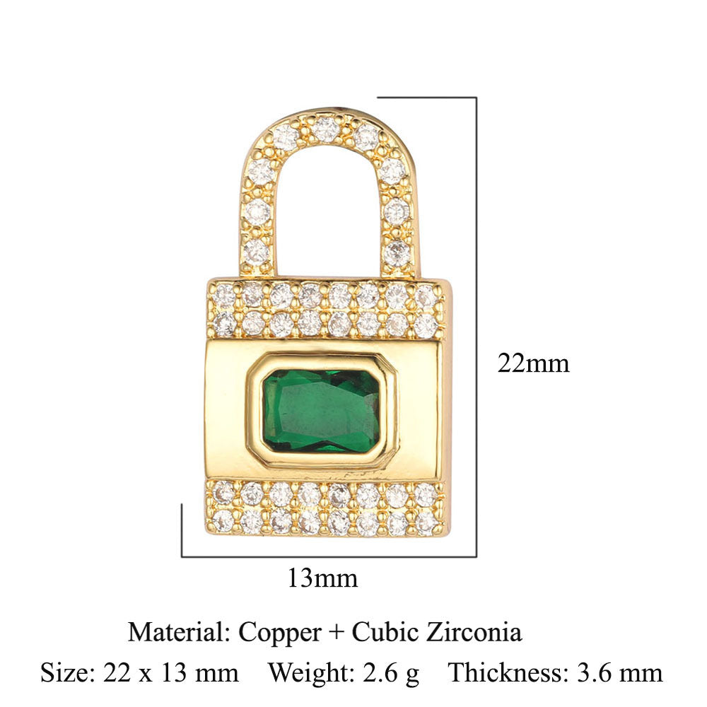 Lock Color Zirconium Jewelry Copper Micro Inlay Oval Pendants