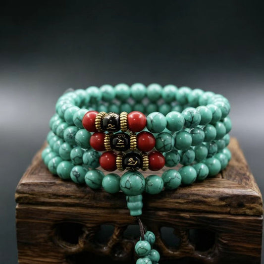 Women's & Men's Turquoise Beads Tibetan Ethnic Style Crafts Bracelet