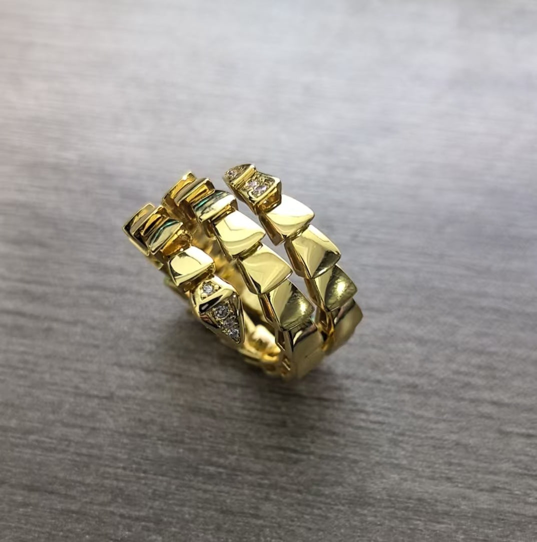 Women's & Men's High Version Spirit Snake Couple Thick Rose Plated Rings