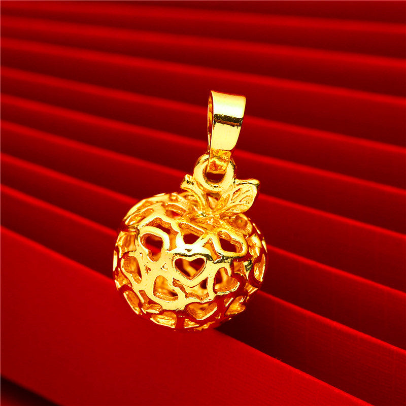 Female Brass Gold-plated Love Apple Lucky Pendants