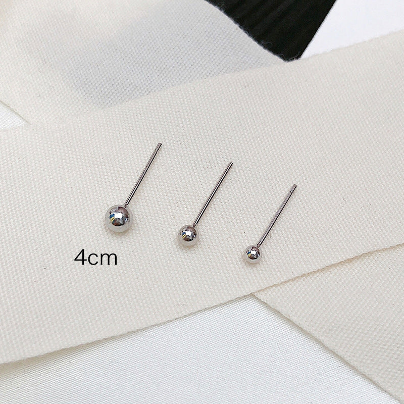 Women's & Men's Sier Needle Compact Mini Beanie For Simple Stud Earrings