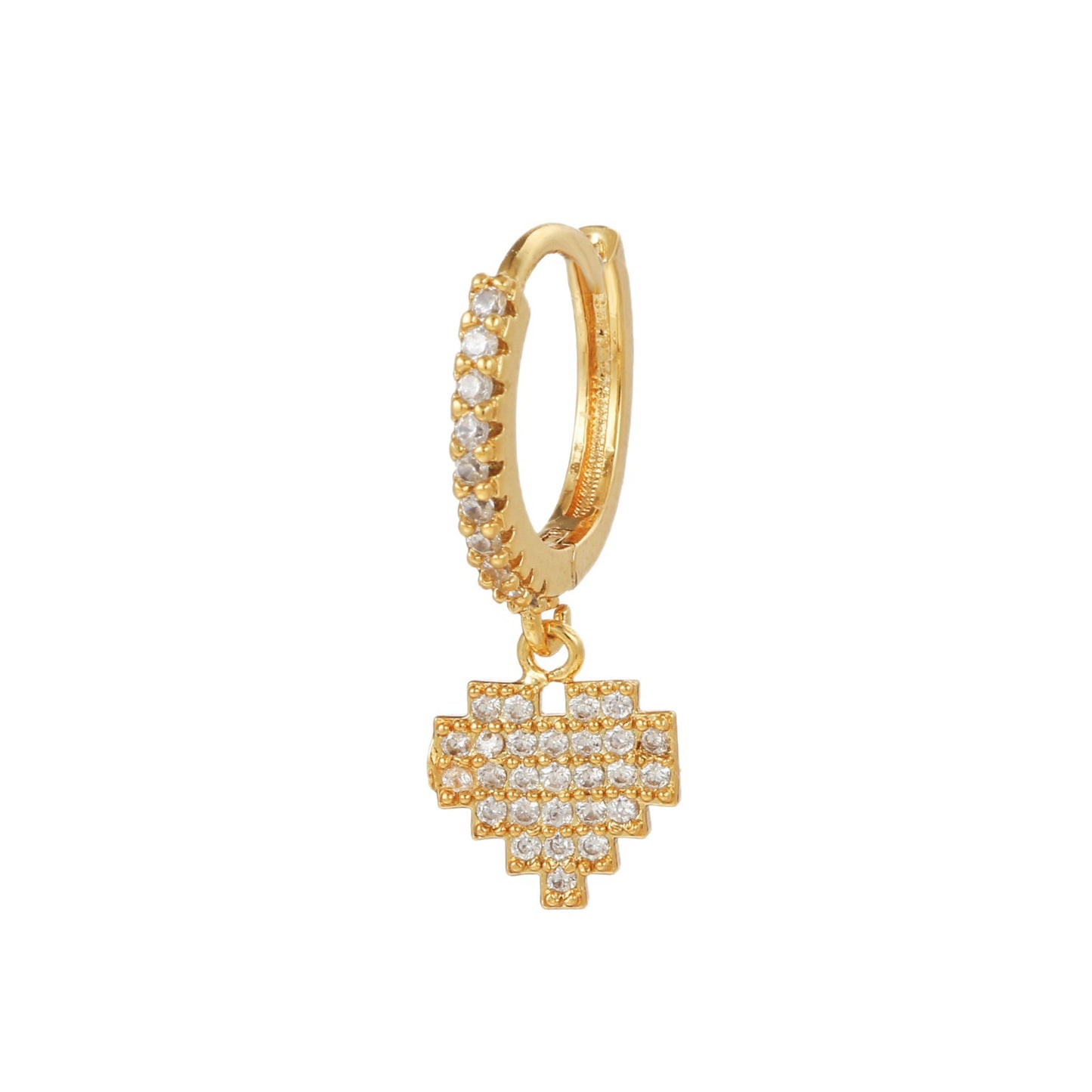 Micro Inlaid Zircon Personalized Love Heart-shaped Design Cold Ear Buckle