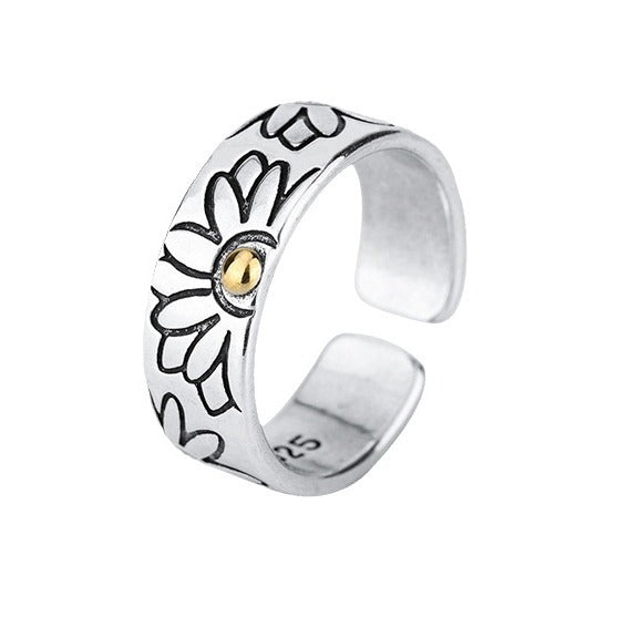 Sweet Flower Open Personality Fashion Design Temperament Rings