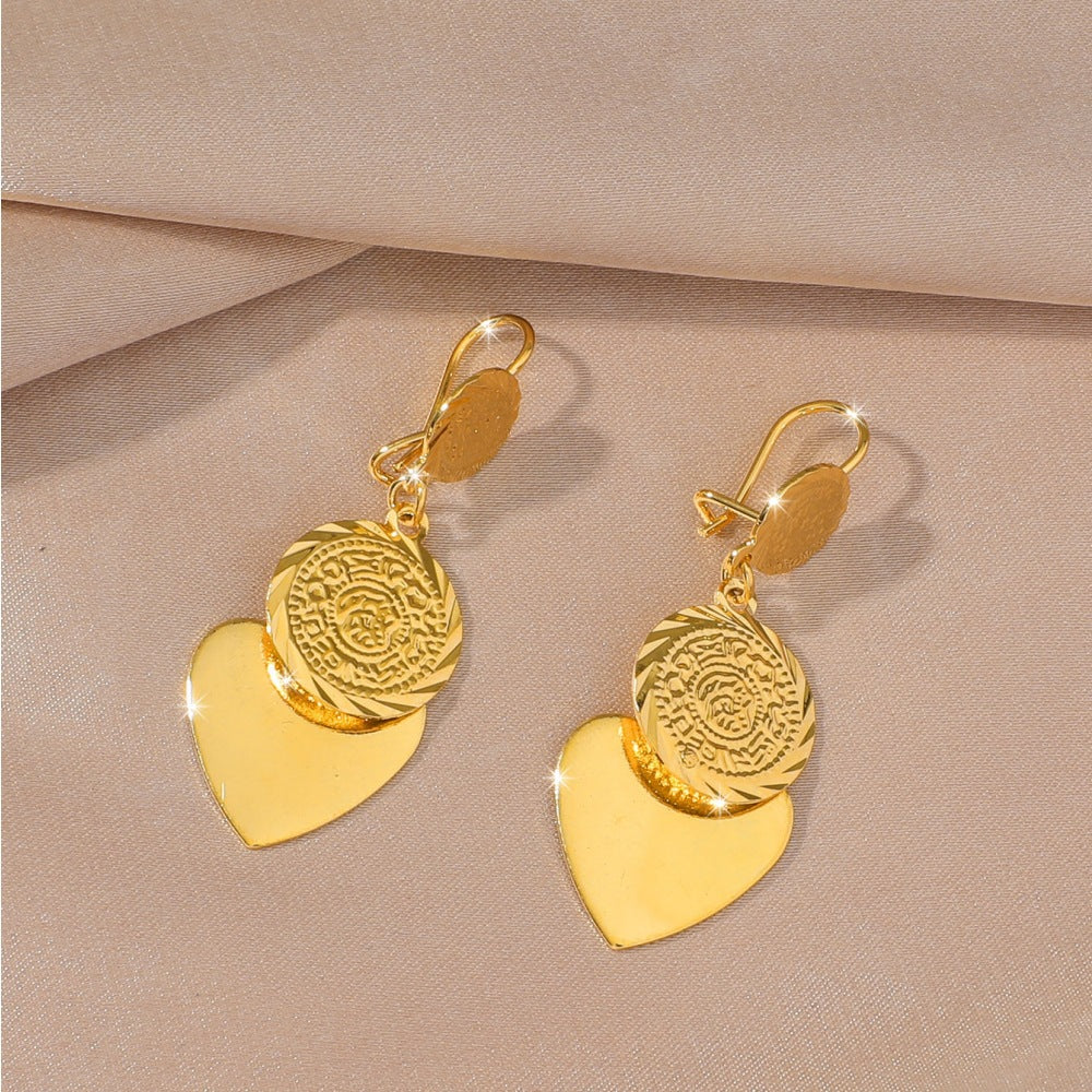 Alluvial Gold Bohemian Style Hollow Antique Earrings